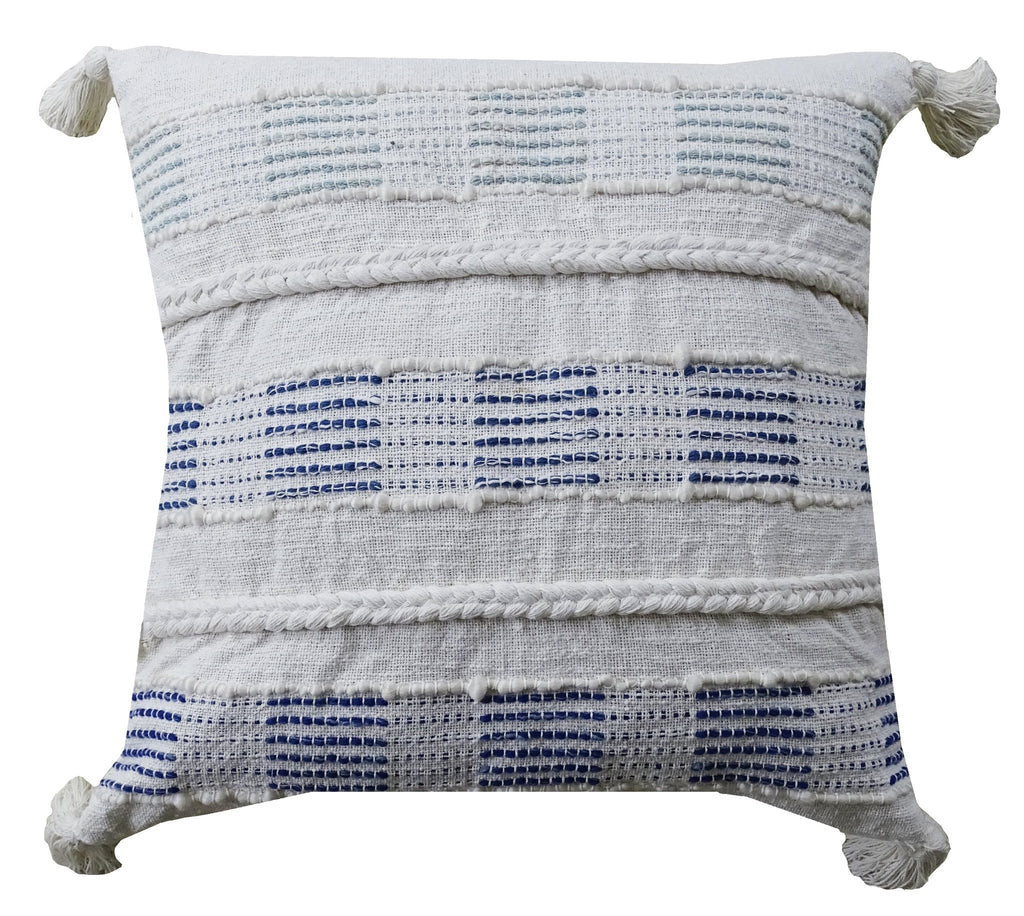 Throw Pillow Cover Blue & White Square 22" X 22" Insert Included Home Furnishings La Vie Bien Throw Pillow Cover Blue & White Square 22" X 22" Insert Included