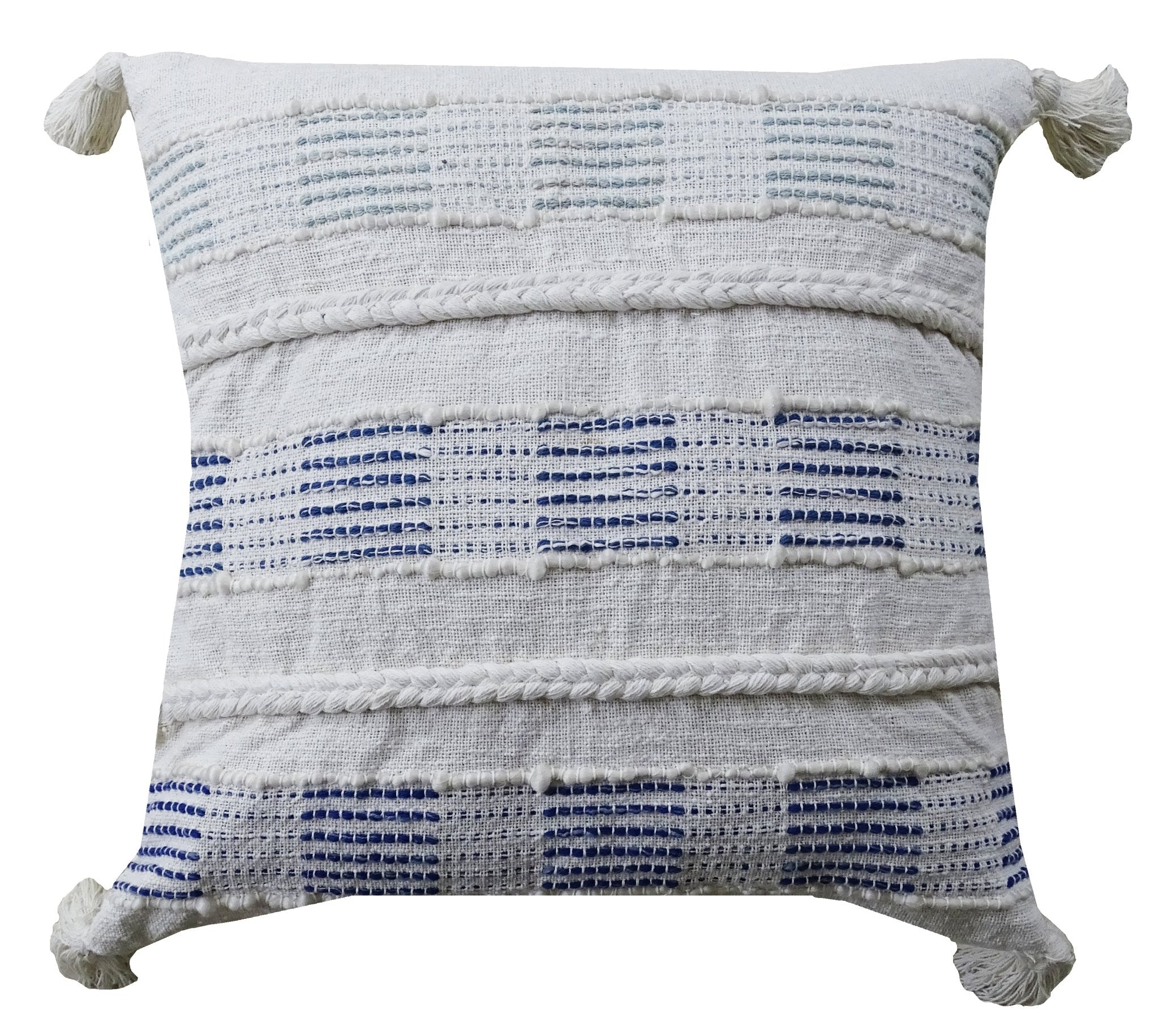 Throw Pillow Cover Blue & White Square 22" X 22" Insert Included Home Furnishings La Vie Bien Throw Pillow Cover Blue & White Square 22" X 22" Insert Included