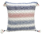 Throw Pillow for sofa with Tassels 22" X 22" Multicolor Insert Included Home Furnishings La Vie Bien Throw Pillow for sofa with Tassels 22" X 22" Multicolor Insert Included