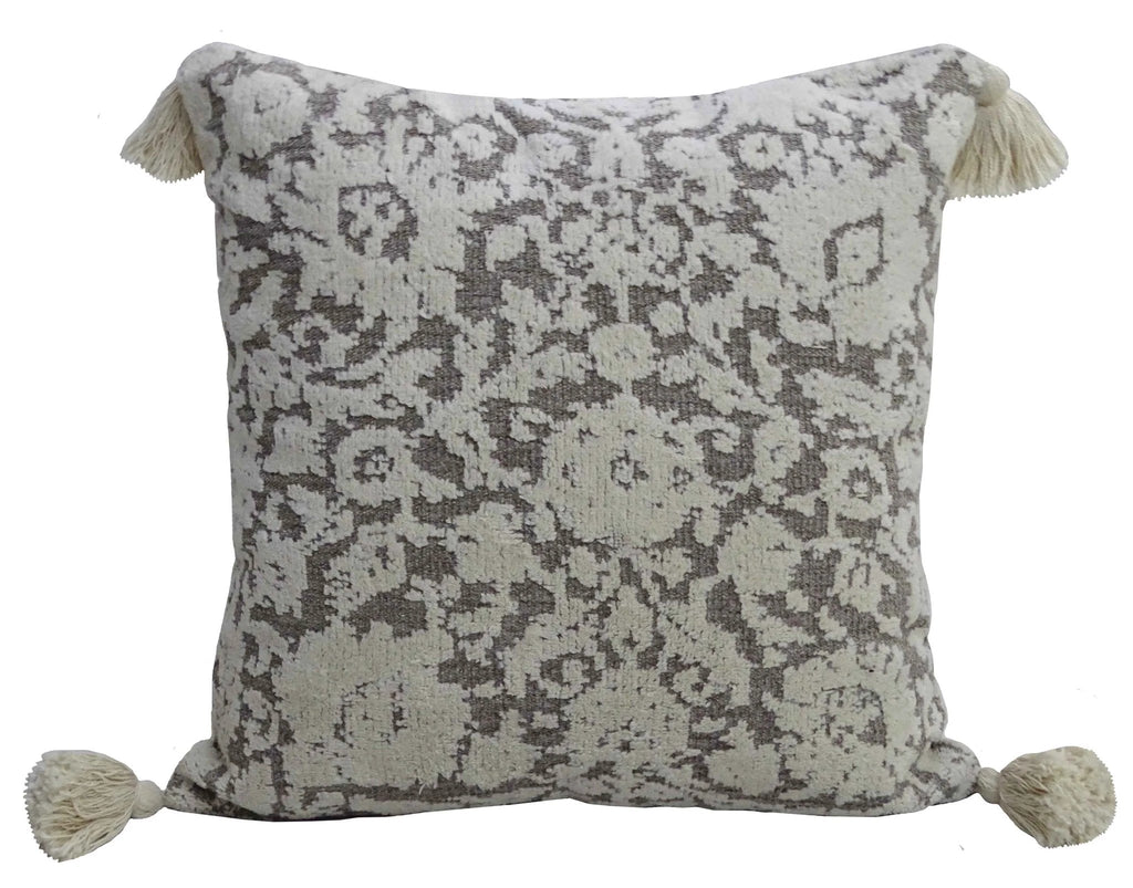 Throw Pillow with Tassels 20" x 20" Insert Included by Vibhsa