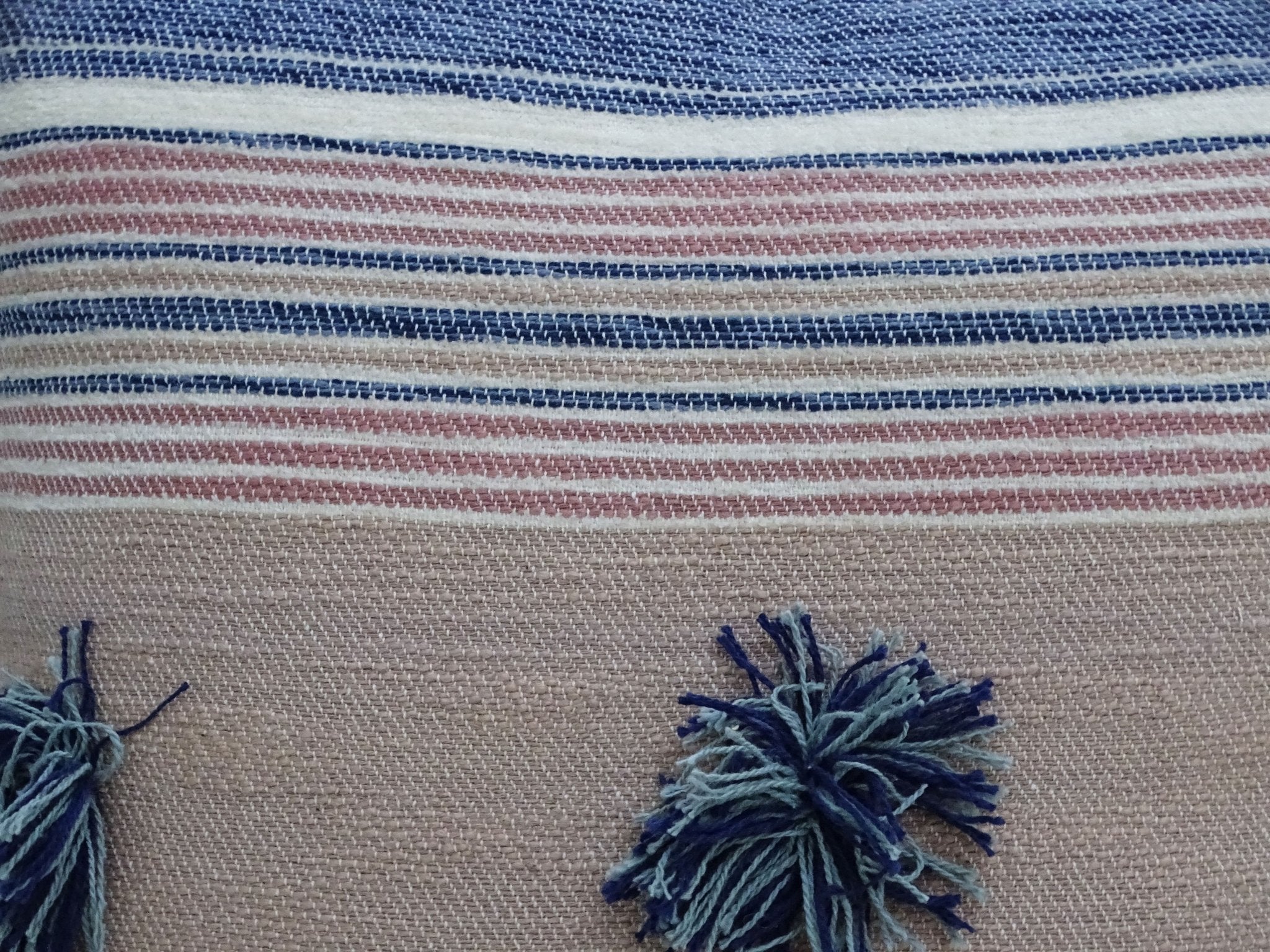 Throw Pillow with Tassels and Pom-Poms 20" x 20" Insert Included Throw Pillow La Vie Bien Throw Pillow with Tassels and Pom-Poms 20" x 20" Insert Included