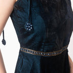 Tia Teal Velvet Short Dress by Raas