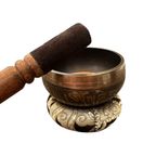 tibetan-singing-bowl-set-handcrafted-bronze-sound-bowl-with-wooden-mallet-silk-cushion-meditation-sound-healing-tool by Music Frog Co