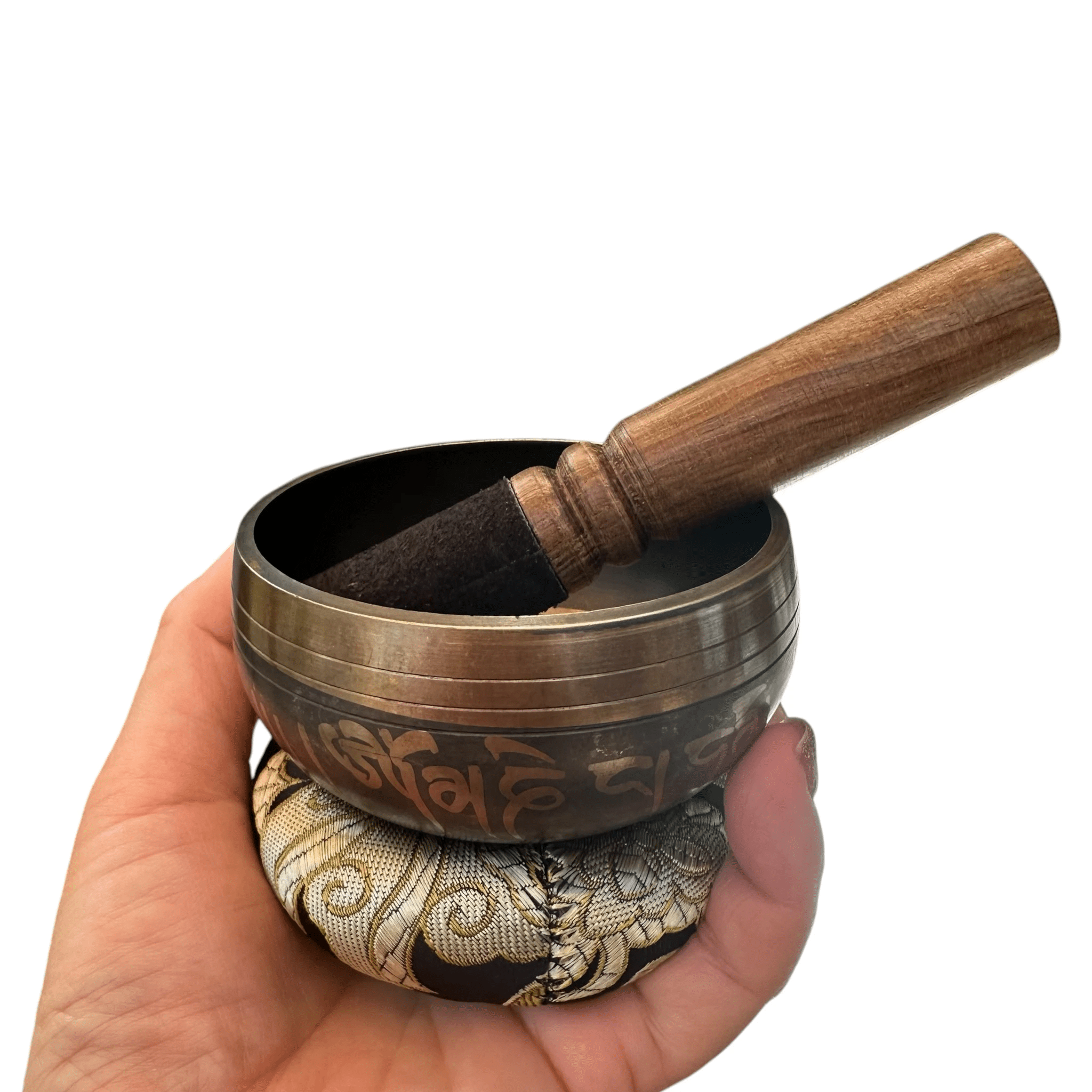 tibetan-singing-bowl-set-handcrafted-bronze-sound-bowl-with-wooden-mallet-silk-cushion-meditation-sound-healing-tool by Music Frog Co
