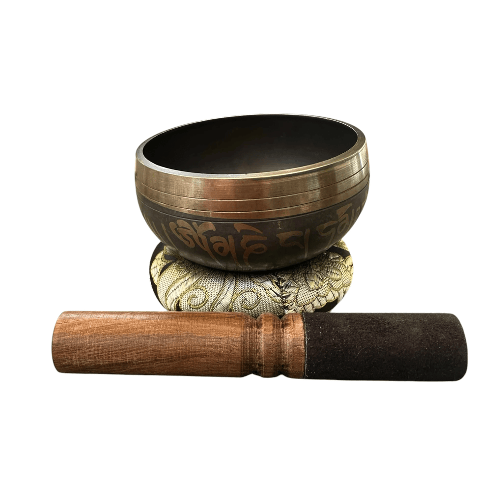 tibetan-singing-bowl-set-handcrafted-bronze-sound-bowl-with-wooden-mallet-silk-cushion-meditation-sound-healing-tool by Music Frog Co