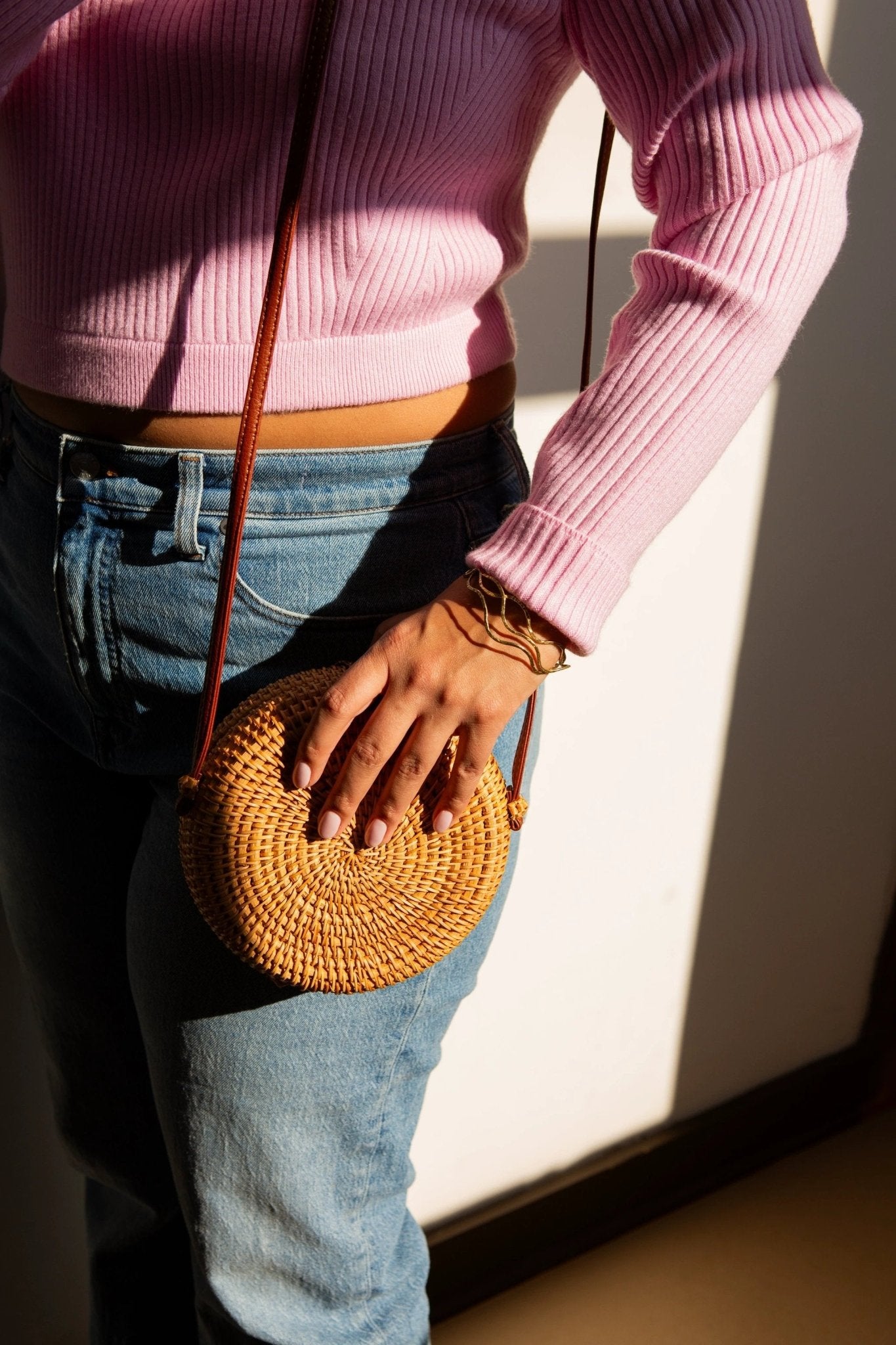 Tidalwave Hammered Brass Bangle Set by Fair Anita