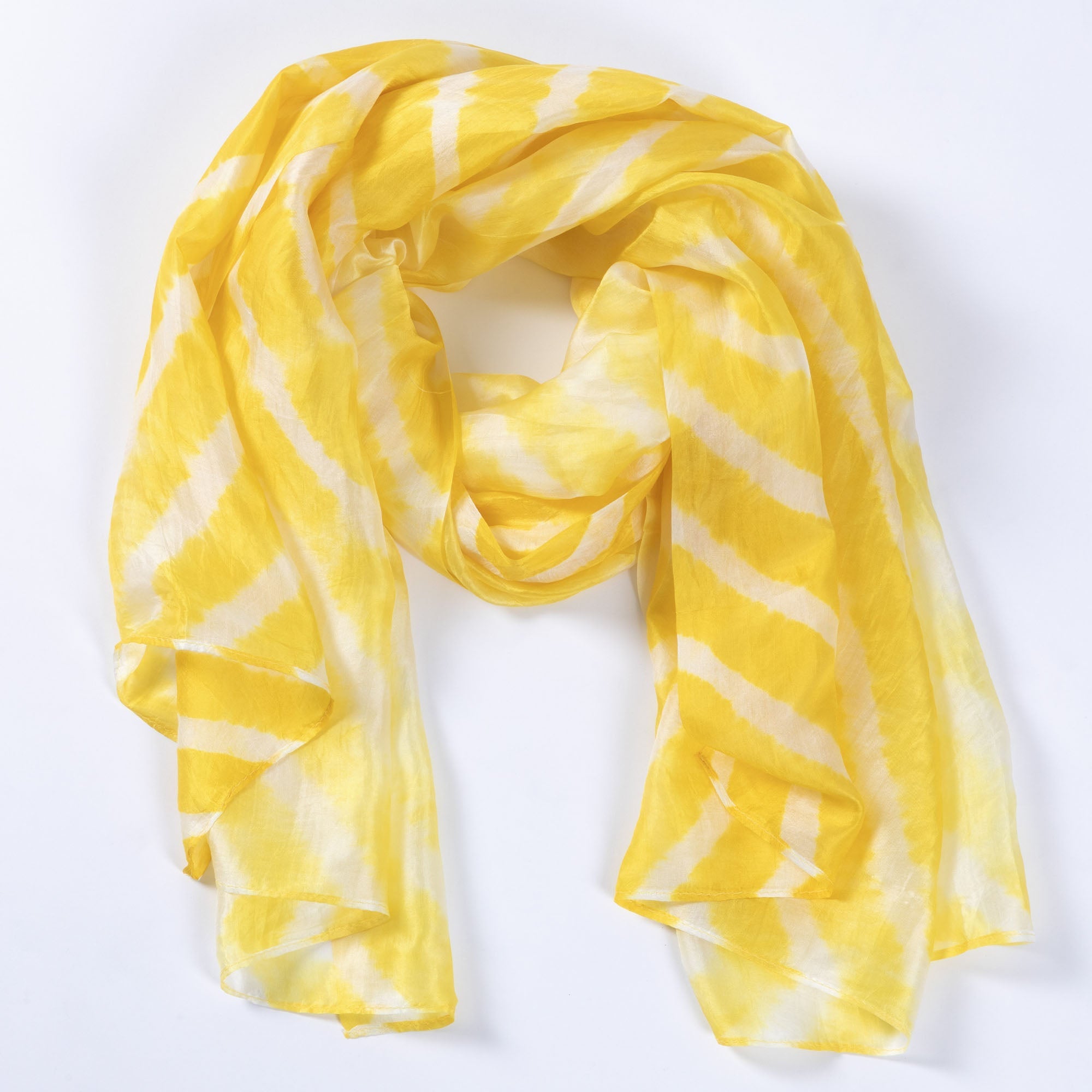 Tie-Dye Stripe Silk Scarf Scarves & Bandanas La Vie Bien Tie-Dye Stripe Silk Scarf