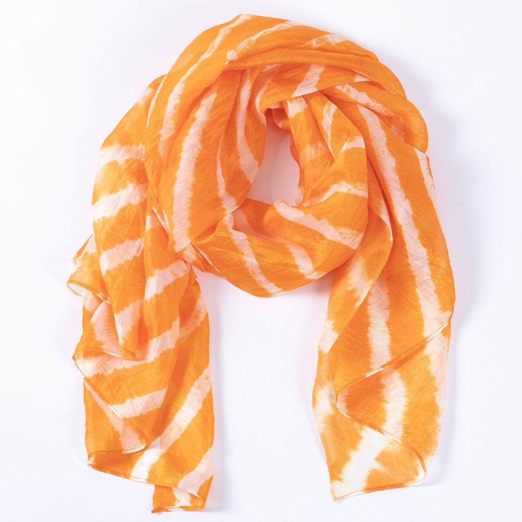 Tie-Dye Stripe Silk Scarf Scarves & Bandanas La Vie Bien Tie-Dye Stripe Silk Scarf