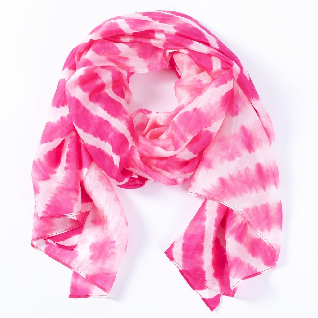 Tie-Dye Stripe Silk Scarf Scarves & Bandanas La Vie Bien Tie-Dye Stripe Silk Scarf