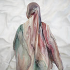 Tie-Dye Watercolor Print Satin Hijab Scarf(MH212)