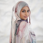 Tie-Dye Watercolor Print Satin Hijab Scarf(MH212) La Vie Bien Tie-Dye Watercolor Print Satin Hijab Scarf(MH212)