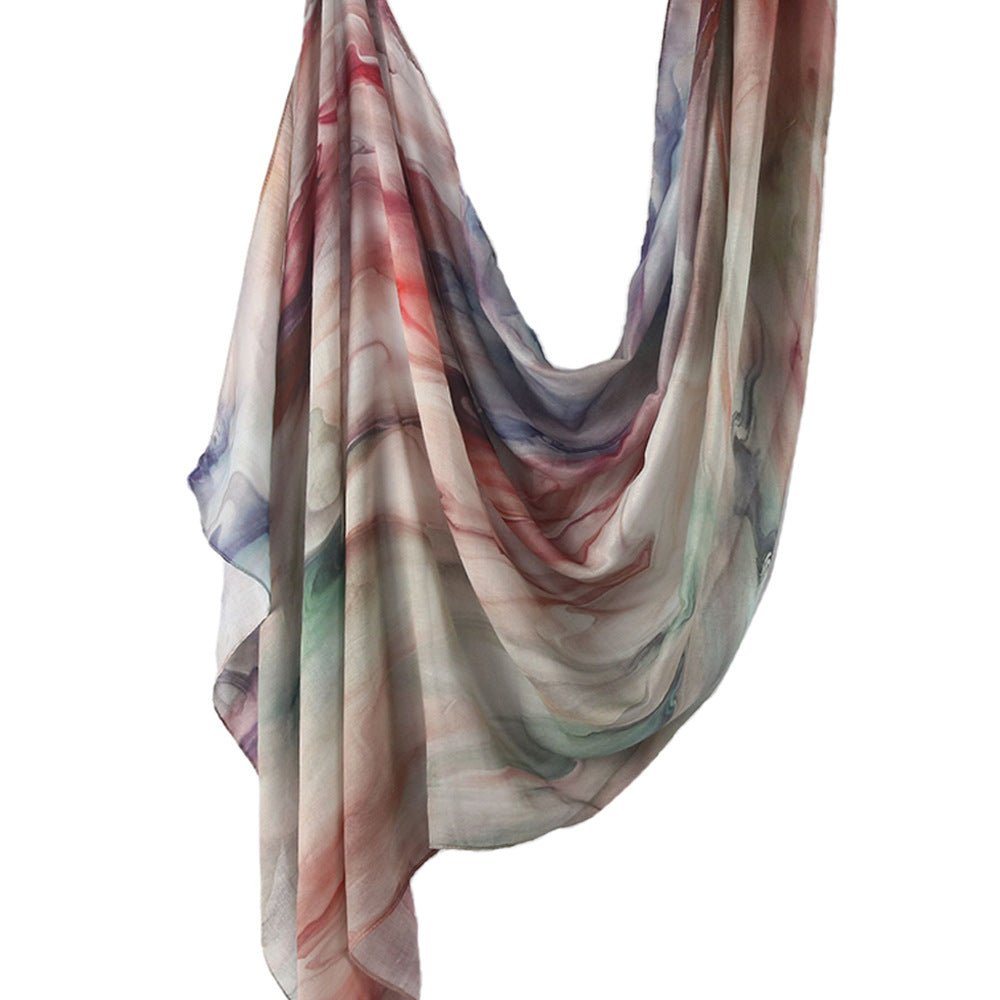 Tie-Dye Watercolor Print Satin Hijab Scarf(MH212) La Vie Bien Tie-Dye Watercolor Print Satin Hijab Scarf(MH212)