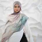 Tie-Dye Watercolor Print Satin Hijab Scarf(MH212) La Vie Bien Tie-Dye Watercolor Print Satin Hijab Scarf(MH212)