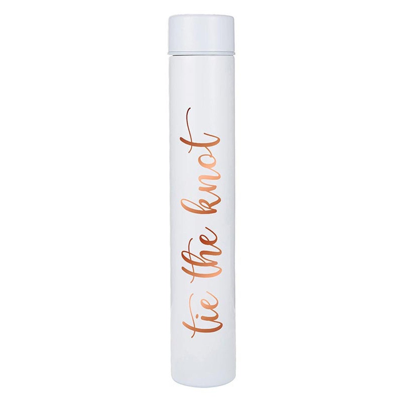 Tie The Knot Flask Bottle in White | Insulated Stainless Steel Wedding or Bridesmaid Gift Flask Bottle La Vie Bien Tie The Knot Flask Bottle in White | Insulated Stainless Steel Wedding or Bridesmaid Gift
