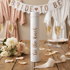 Tie The Knot Flask Bottle in White | Insulated Stainless Steel Wedding or Bridesmaid Gift by The Bullish Store