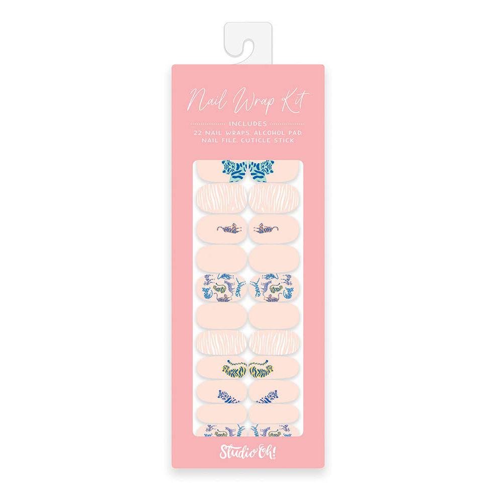Tiger Love Nail Wrap Kit in Pink | Nail Care Arts Tools Accessories | On - the - go Travel Kit