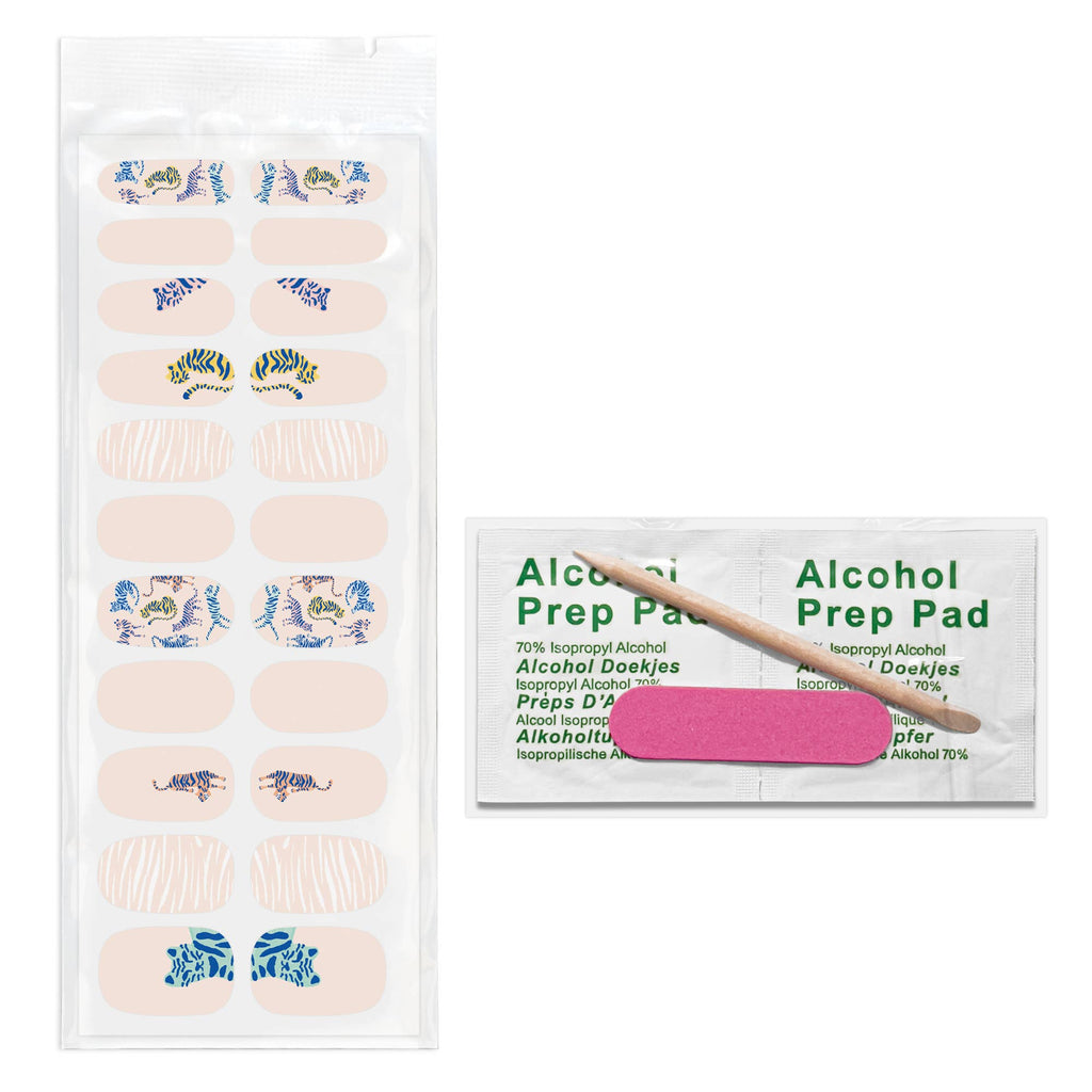 Tiger Love Nail Wrap Kit in Pink | Nail Care Arts Tools Accessories | On - the - go Travel Kit
