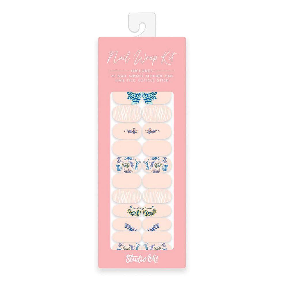 Tiger Love Nail Wrap Kit in Pink | Nail Care Arts Tools Accessories | On-the-go Travel Kit by The Bullish Store