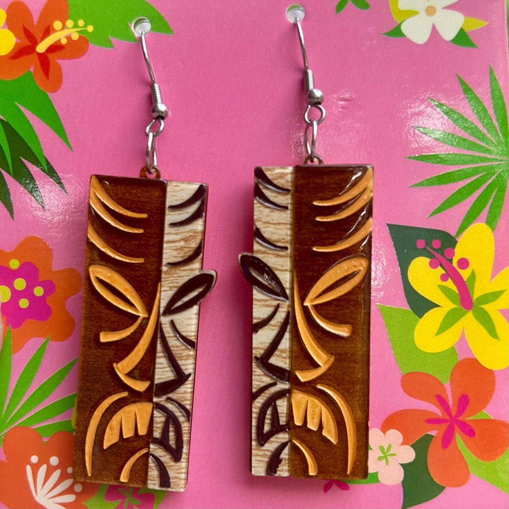 Tiki Totem Earrings by Miss Fluff x Lipstick & Chrome Earrings La Vie Bien Tiki Totem Earrings by Miss Fluff x Lipstick & Chrome