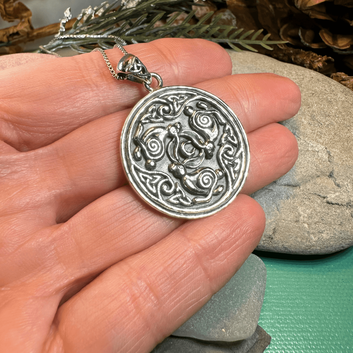 Tinner's Triple Rabbit Necklace Pendant La Vie Bien Tinner's Triple Rabbit Necklace