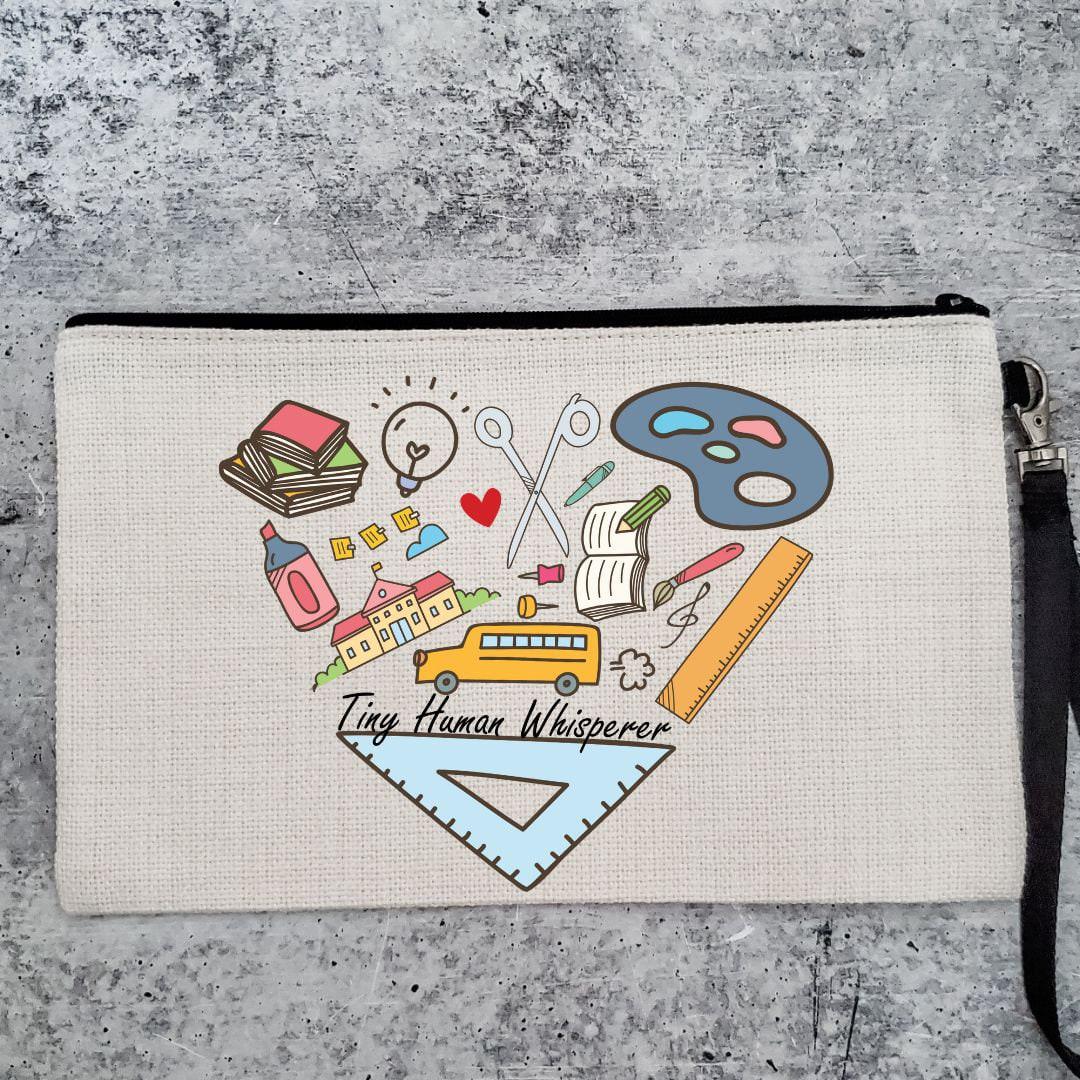Tiny Human Whisperer Pencil Case for Teacher Pouches & Totes La Vie Bien Tiny Human Whisperer Pencil Case for Teacher