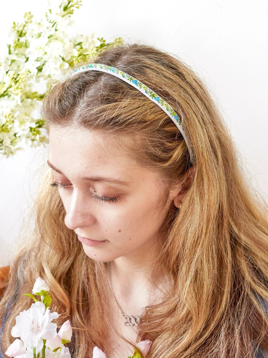 Tiny Meadow Flowers Skinny Headband by Ash & Rose