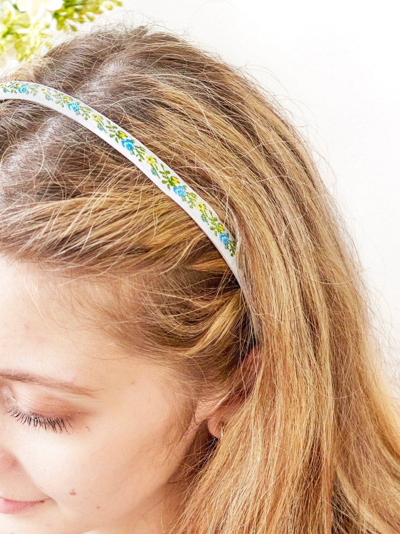 Tiny Meadow Flowers Skinny Headband by Ash & Rose