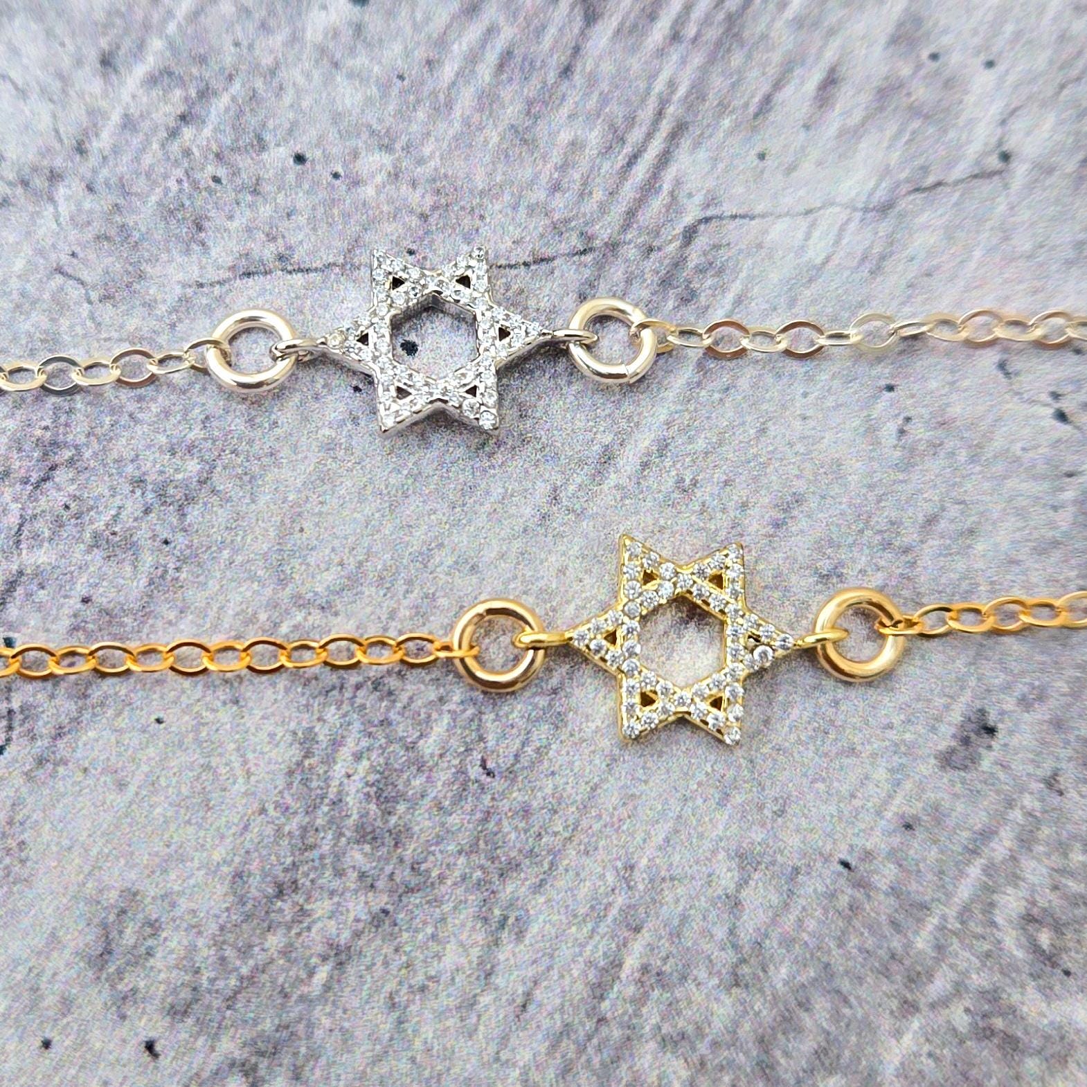 Tiny Star of David Crystal Necklace