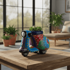Colorful Talavera Scooter Planter | Mexican Art Decor