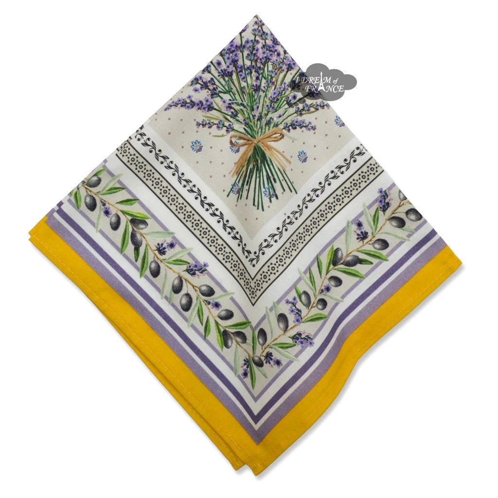 Lauris Yellow Provence Cotton Napkin by Tissus Toselli by I Dream of France