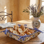 Moustiers Blue & Cream Acrylic-coated Cotton Bread Basket