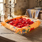 Poppies Yellow Acrylic Coated Bread Basket by Tissus Toselli