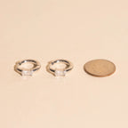 Titanium Baguette Crystal Rounded Huggie Hoop Earrings Rounded Huggie Hoops La Vie Bien Titanium Baguette Crystal Rounded Huggie Hoop Earrings