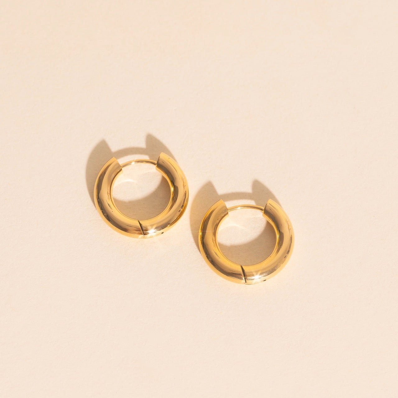 Titanium Chunky Rounded Huggie Hoop Earrings Earrings La Vie Bien Titanium Chunky Rounded Huggie Hoop Earrings