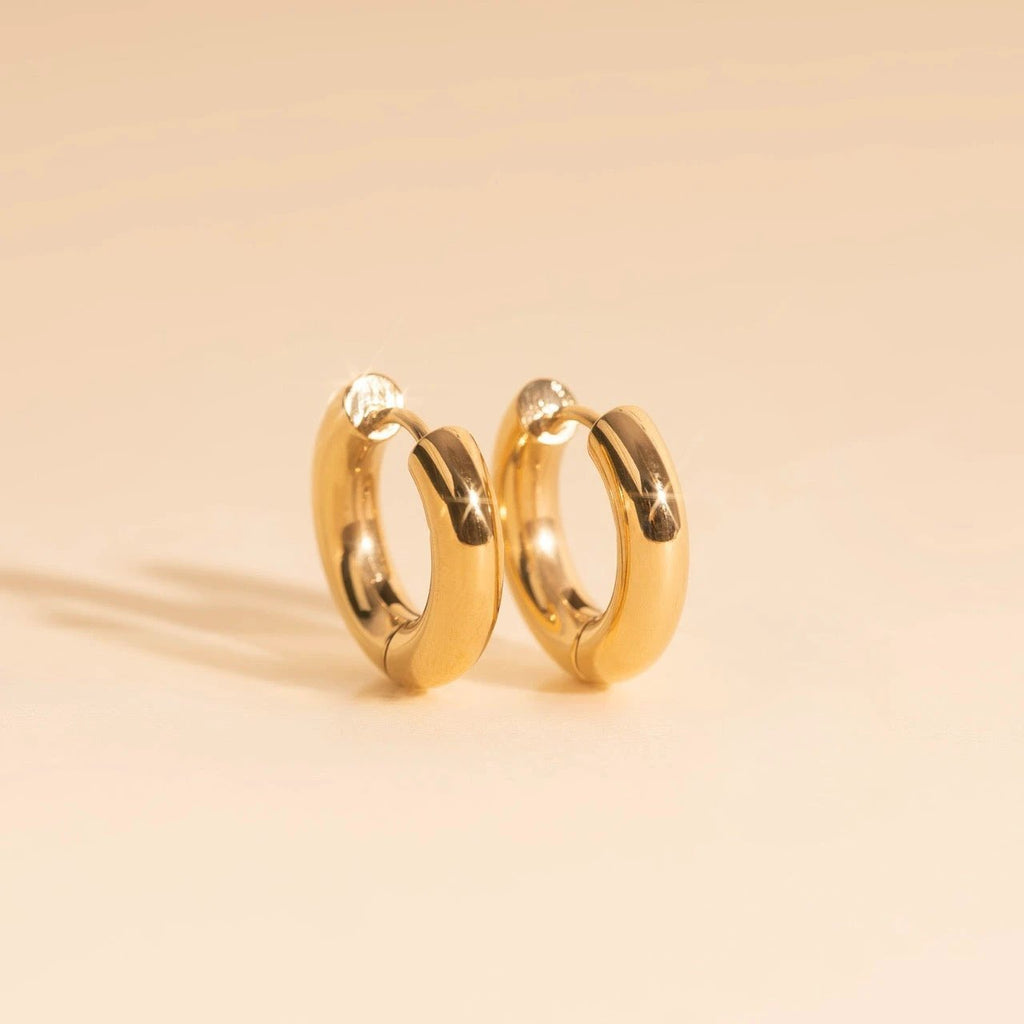 Titanium Chunky Rounded Huggie Hoop Earrings by Oh Clementine
