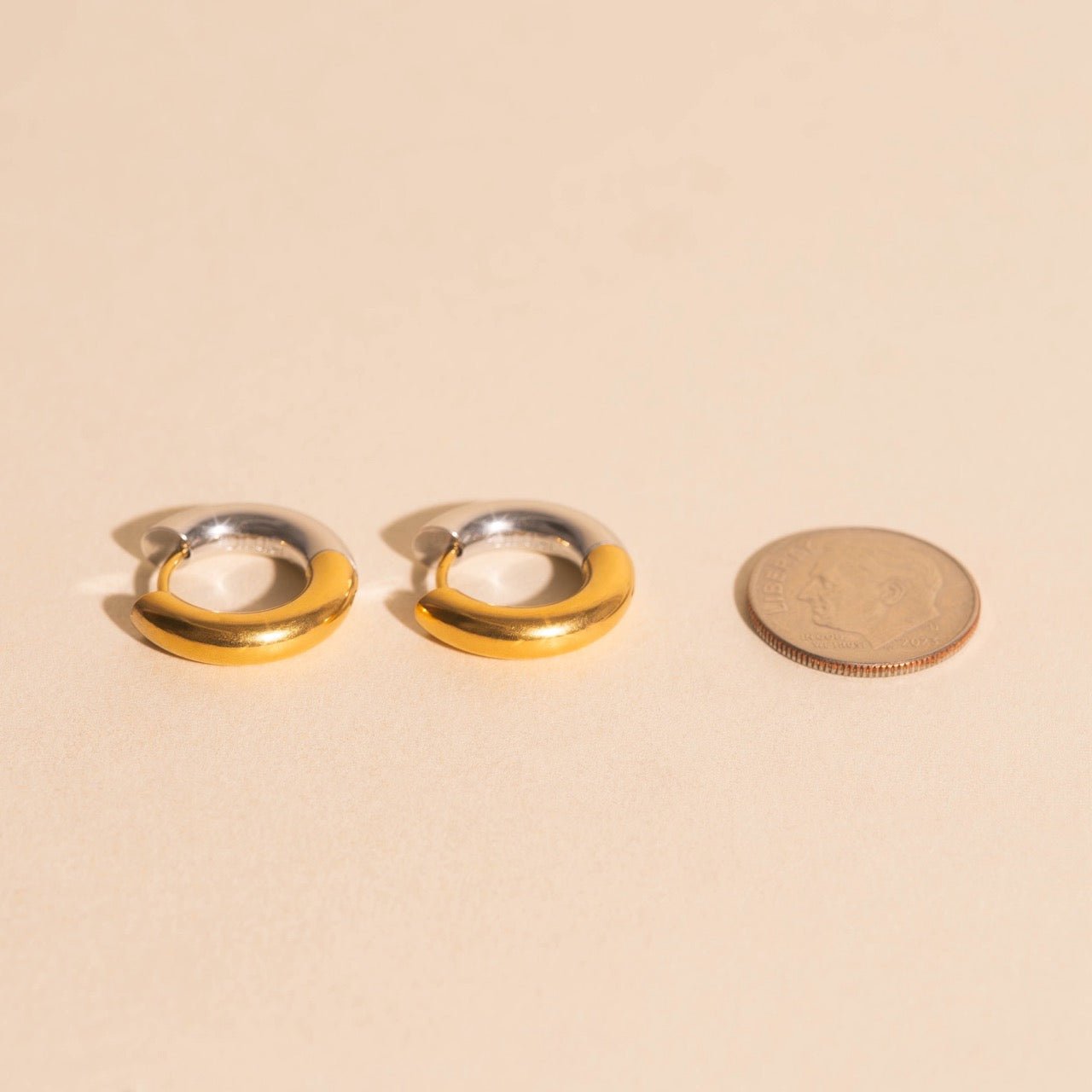 Titanium Chunky Rounded Huggie Hoop Earrings Earrings La Vie Bien Titanium Chunky Rounded Huggie Hoop Earrings