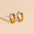 Titanium Chunky Rounded Huggie Hoop Earrings Earrings La Vie Bien Titanium Chunky Rounded Huggie Hoop Earrings