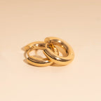 Titanium Chunky Rounded Huggie Hoop Earrings Earrings La Vie Bien Titanium Chunky Rounded Huggie Hoop Earrings