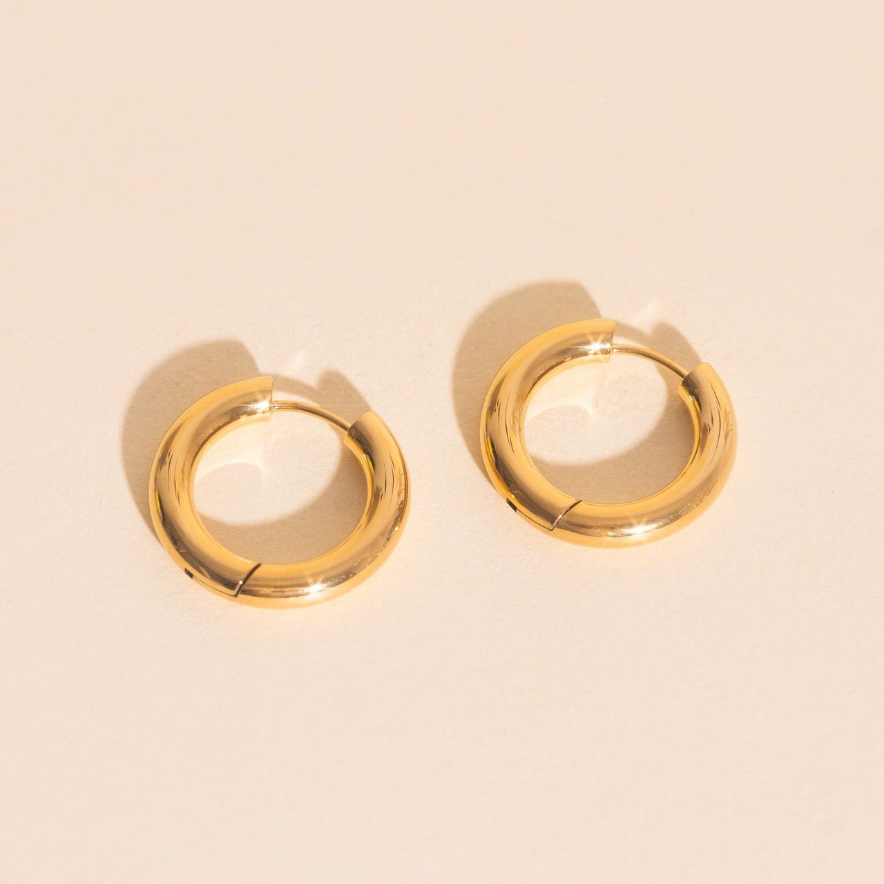 Titanium Chunky Rounded Huggie Hoop Earrings Earrings La Vie Bien Titanium Chunky Rounded Huggie Hoop Earrings
