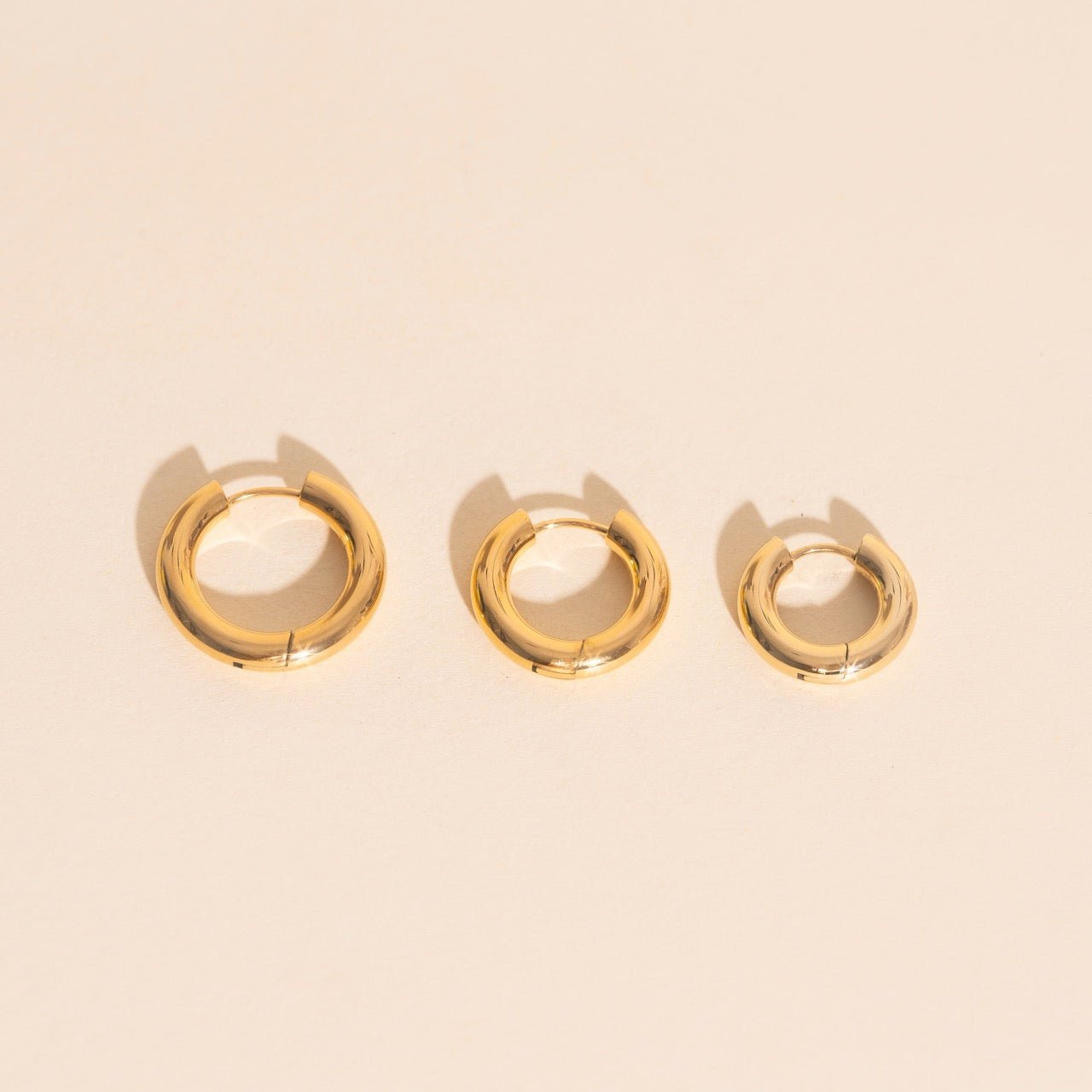 Titanium Chunky Rounded Huggie Hoop Earrings Earrings La Vie Bien Titanium Chunky Rounded Huggie Hoop Earrings