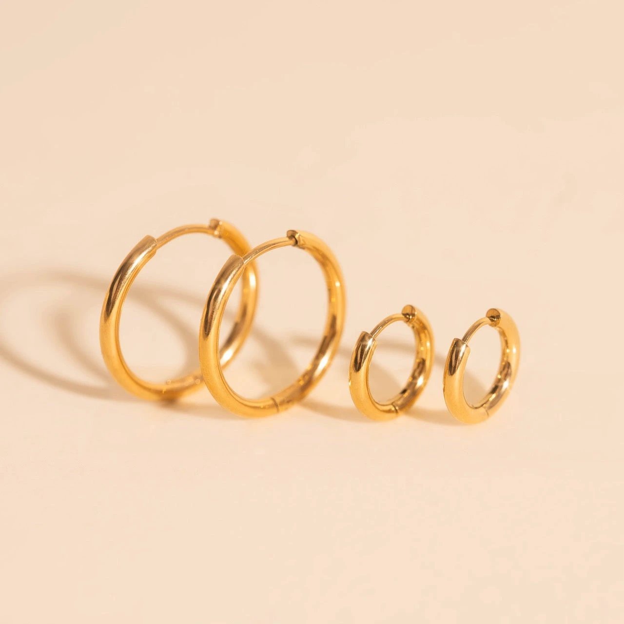 Titanium Circle Rounded Huggie Hoop Earrings by Oh Clementine