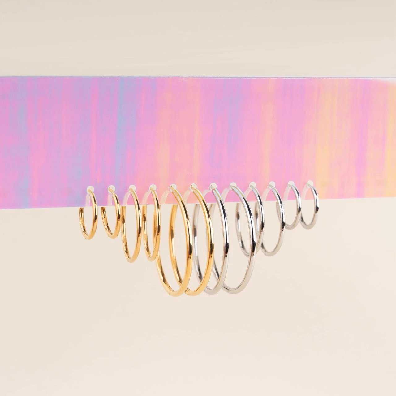 Titanium Circle Rounded Huggie Hoop Earrings by Oh Clementine