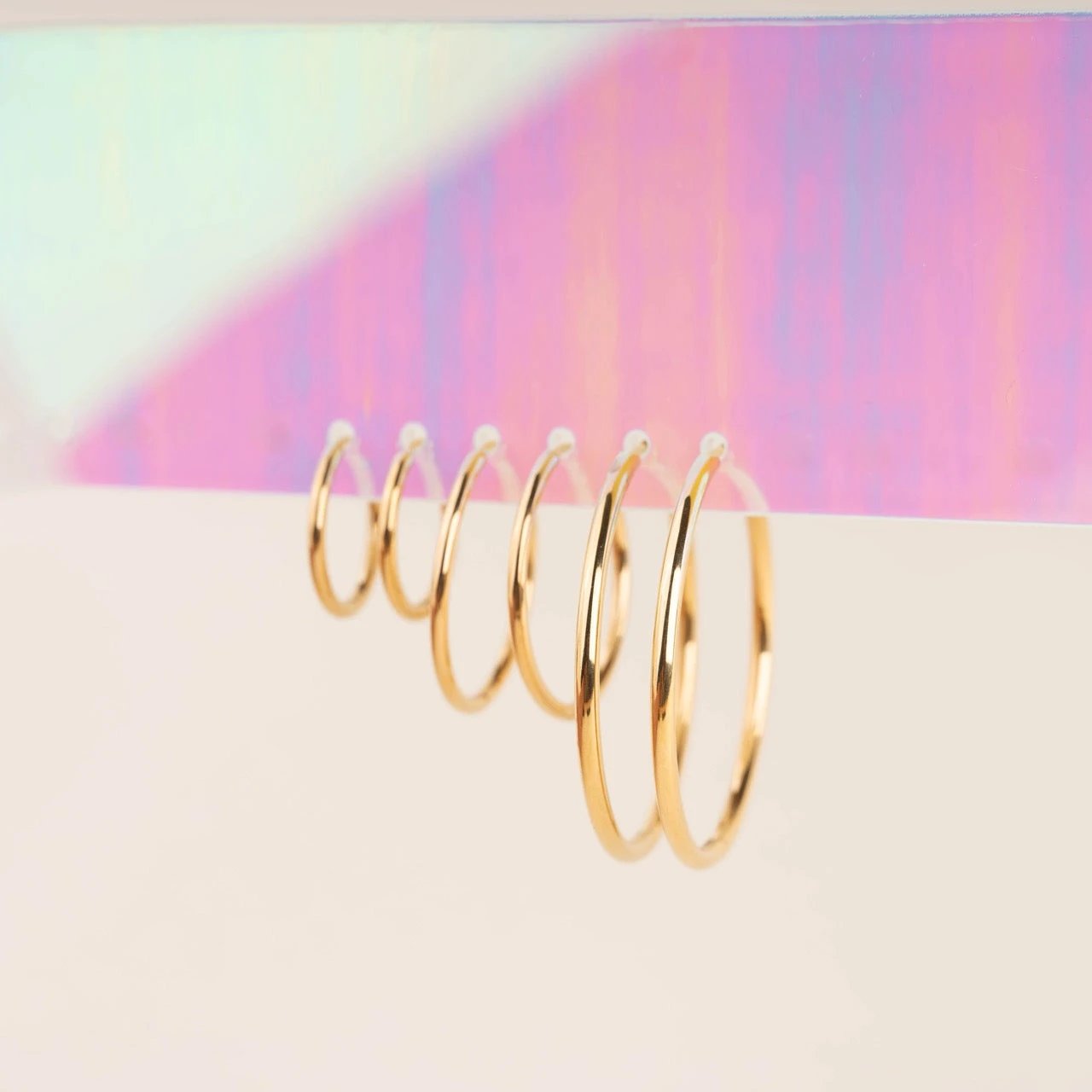 Titanium Circle Rounded Huggie Hoop Earrings by Oh Clementine