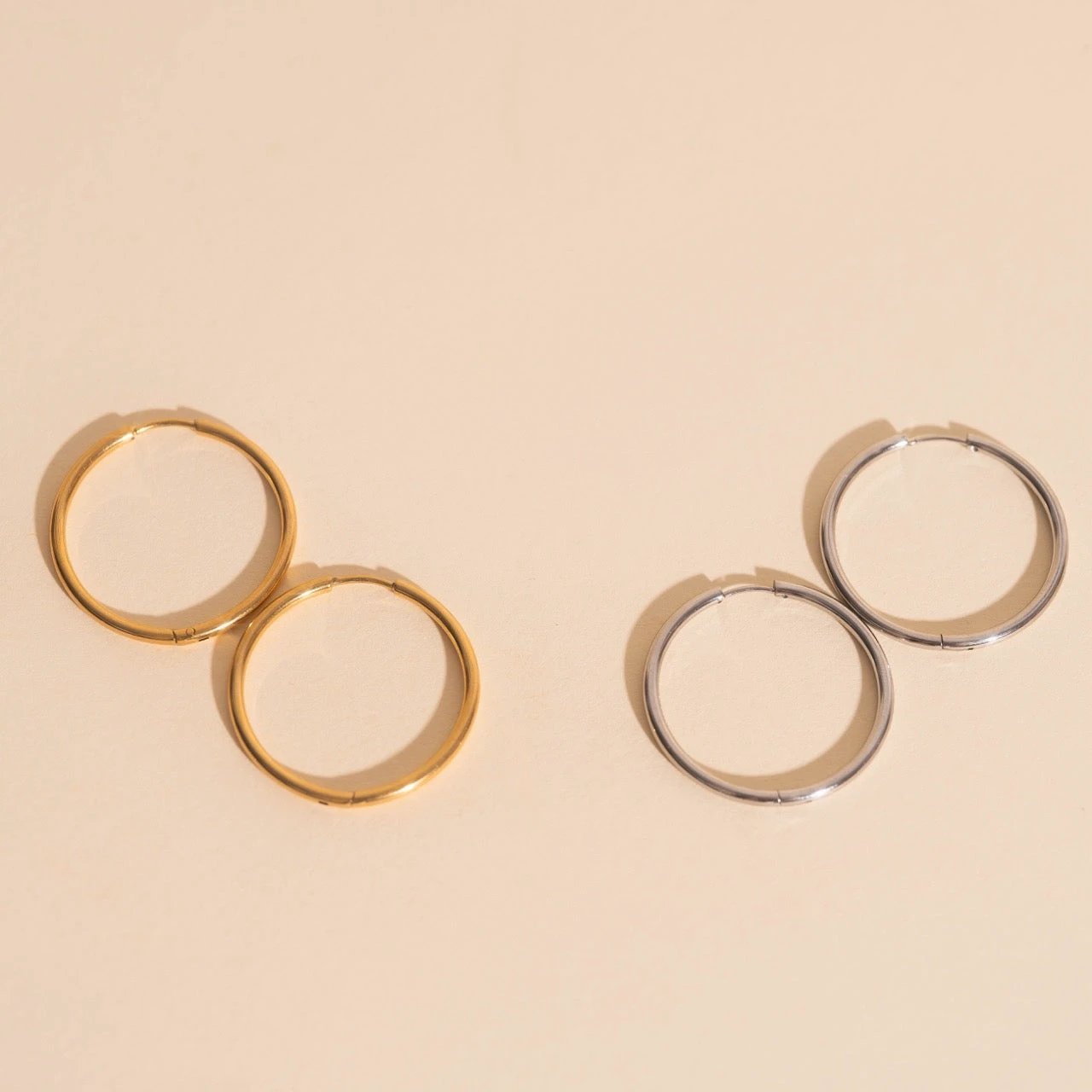 Titanium Circle Rounded Huggie Hoop Earrings by Oh Clementine