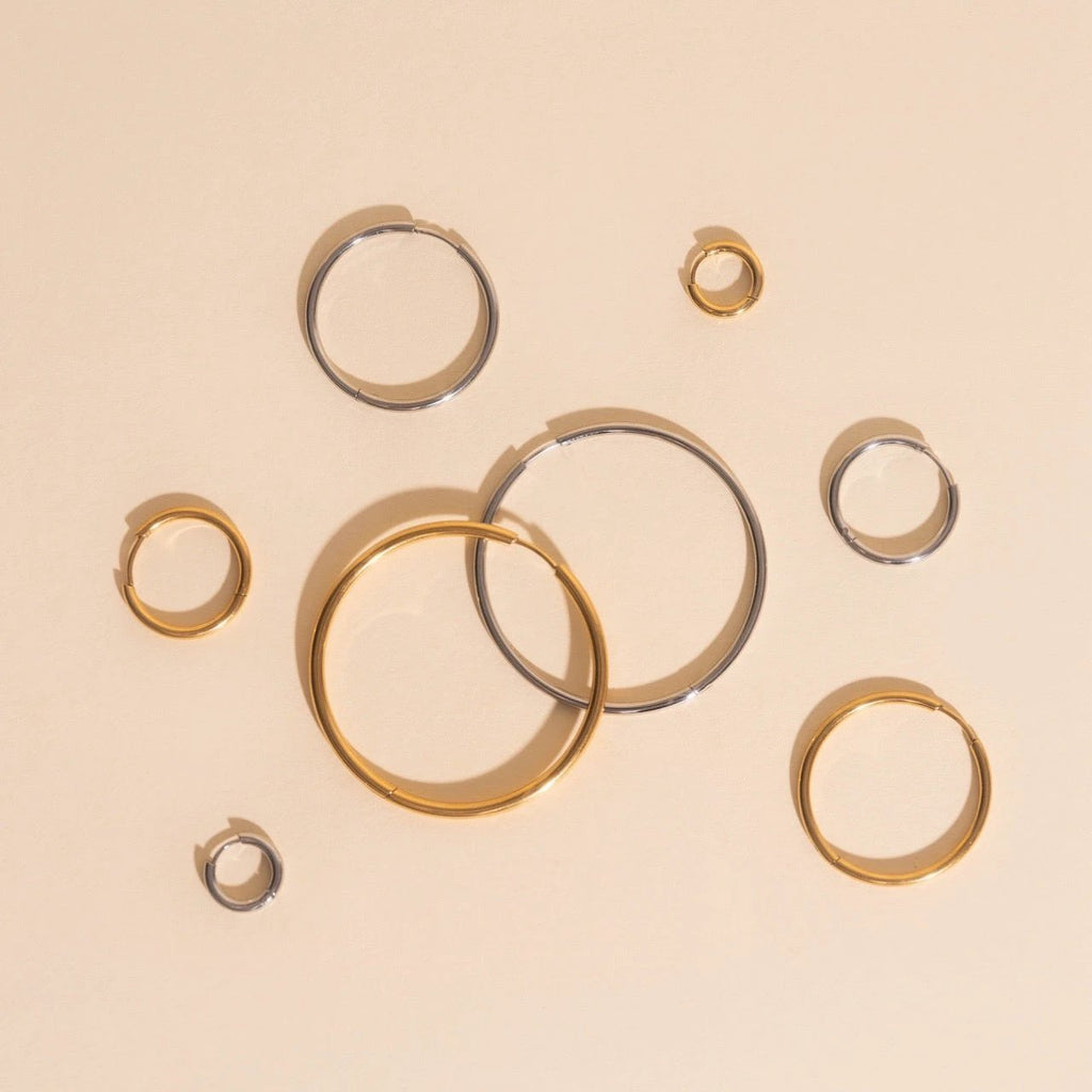 Titanium Circle Rounded Huggie Hoop Earrings by Oh Clementine
