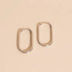 Titanium Rectangle Rounded Huggie Hoop Earrings by Oh Clementine