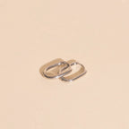 Titanium Rectangle Rounded Huggie Hoop Earrings Rounded Huggie Hoops La Vie Bien Titanium Rectangle Rounded Huggie Hoop Earrings