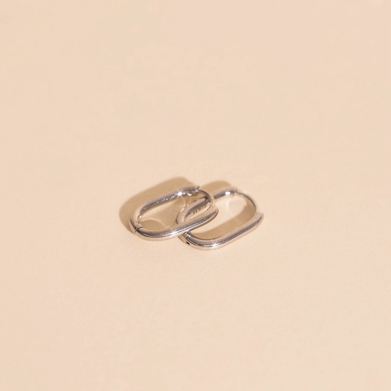 Titanium Rectangle Rounded Huggie Hoop Earrings Rounded Huggie Hoops La Vie Bien Titanium Rectangle Rounded Huggie Hoop Earrings