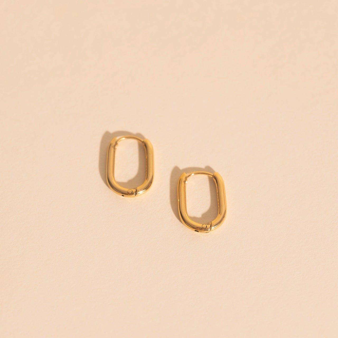 Titanium Rectangle Rounded Huggie Hoop Earrings Rounded Huggie Hoops La Vie Bien Titanium Rectangle Rounded Huggie Hoop Earrings