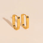 Titanium Smooth Oblong Huggie Hoop Earrings by Oh Clementine